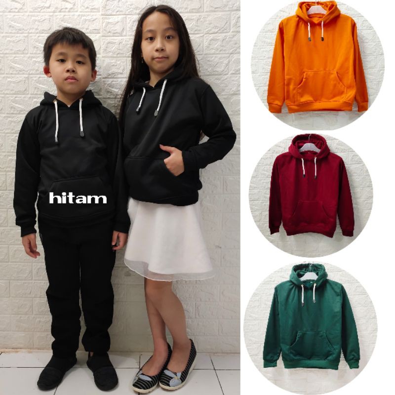 Sweater Hoodie Polos Anak Bahan Fleece