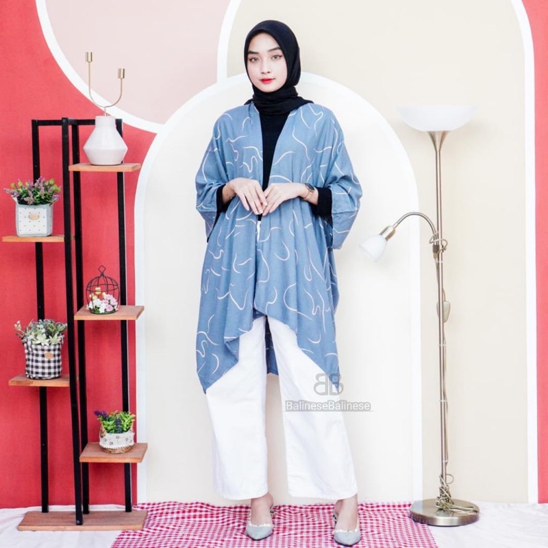 Setelan Robin Cardigan Worm Mix Kulot Kolor White