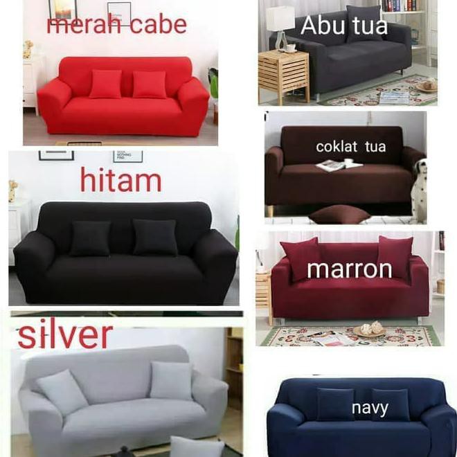 Cover Sofa Polos /Sarung Sofa Polos +Free 1Sarung Bantal -2Seater