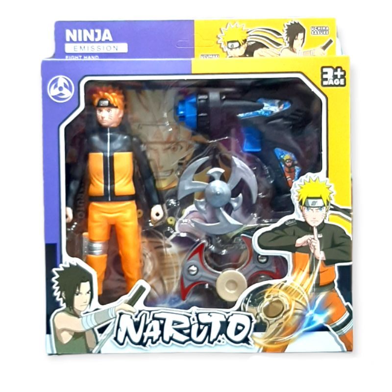 Mainan Action Figure Model Anime Naruto Shippuden vs uchiha sasuke Lengkap dengan senjatanya-2