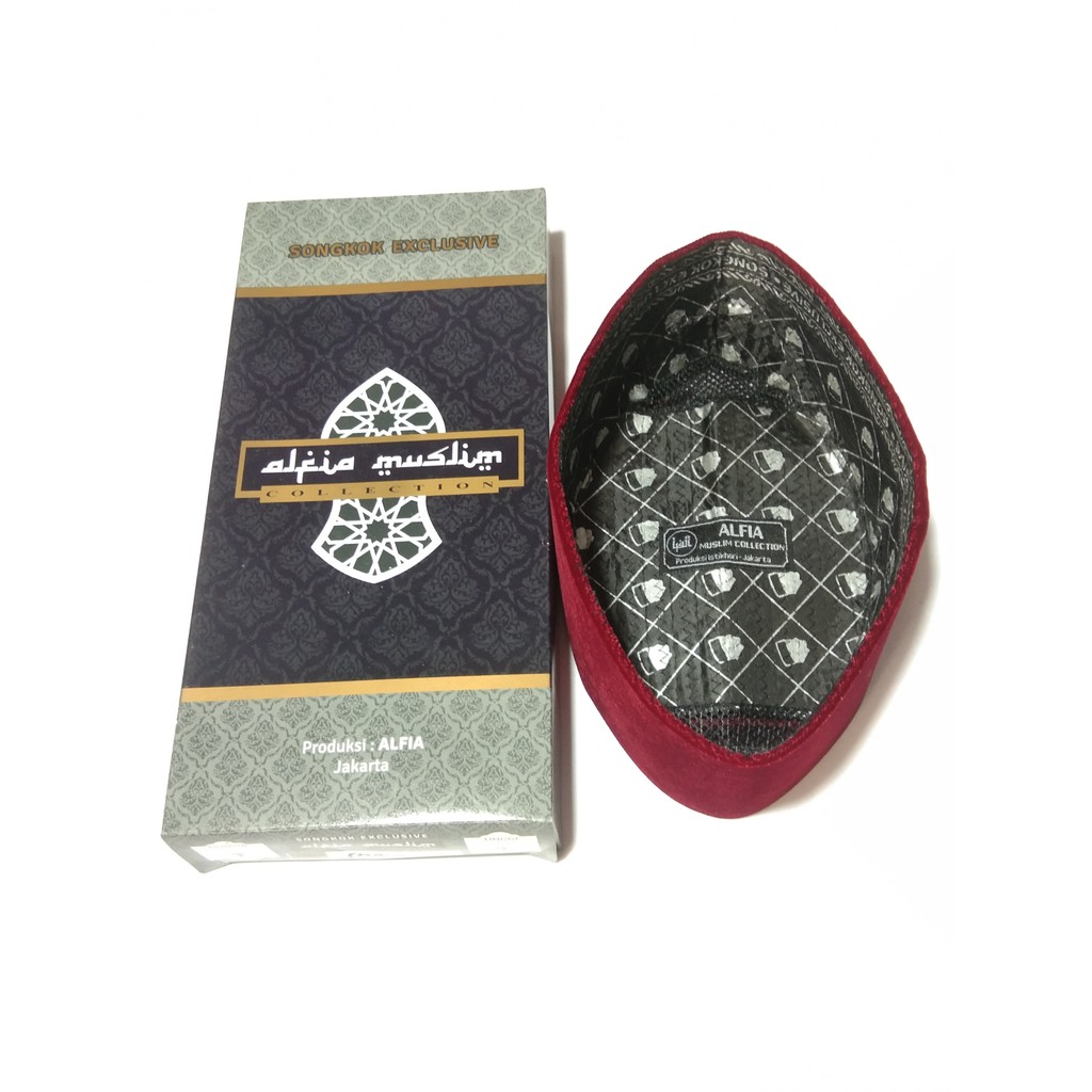 Songko Kopiah Peci Merah Marun Produk Alfia Songkok Exsclusive