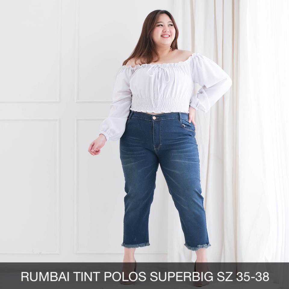 CELANA JEANS WANITA RUMBAI DARK BIGSIZE