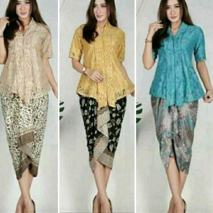 Kebaya Brukat Kutubaru Floy / Setelan Kebaya Floy Brukat / Kebaya Wisuda / Kebaya Modern / Kebaya Ko