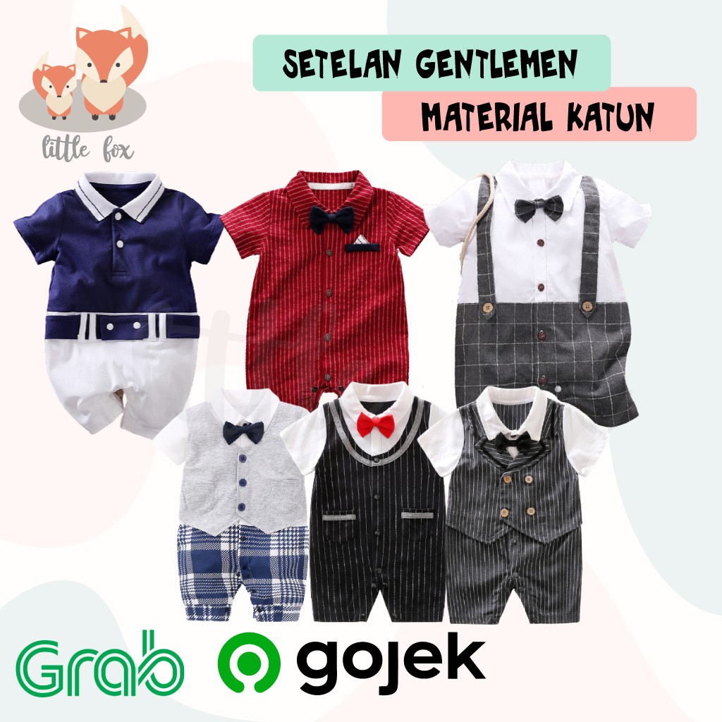 [ IMPORT] Baju Bayi Cowok / Baby Boy Premium Katun / Romper Jumper Set Pesta Material katun