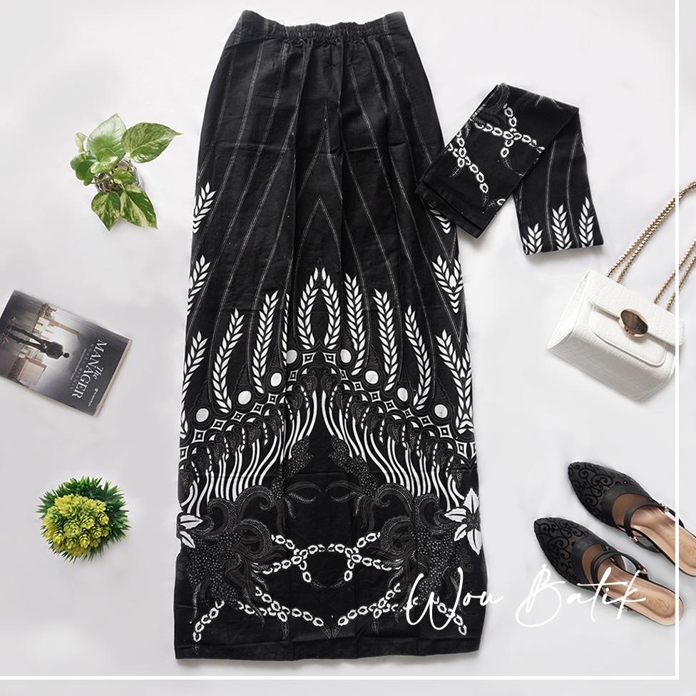 WOU BATIK - Rok Span Maulida Batik Katun Prima Premium Rok+Selendang Rok Bawahan Kebaya Dan Lamaran 