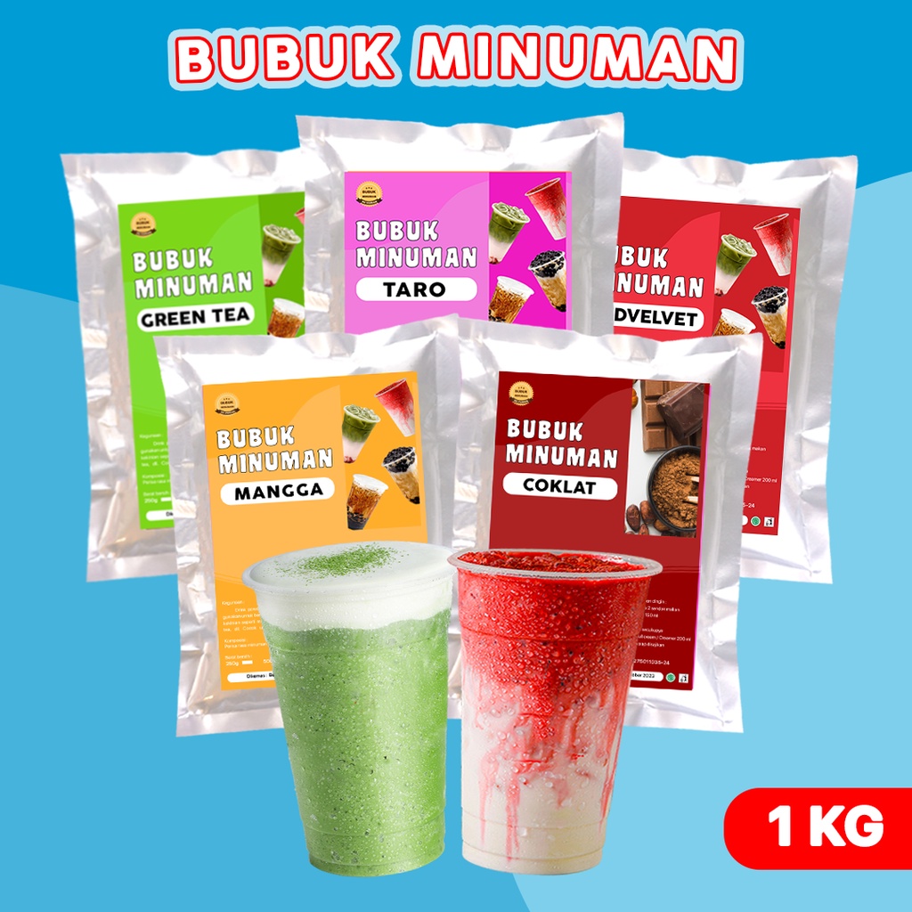 BUBUK MINUMAN RASA / SERBUK MINUMAN RASA BEST SELLER / BUBUK MINUMAN KEKINIAN / BUBUK MINUMAN RASA 1 KG / DRINK POWDER 1KG / BUBUK MINUMAN INSTAN / BEST SELLER