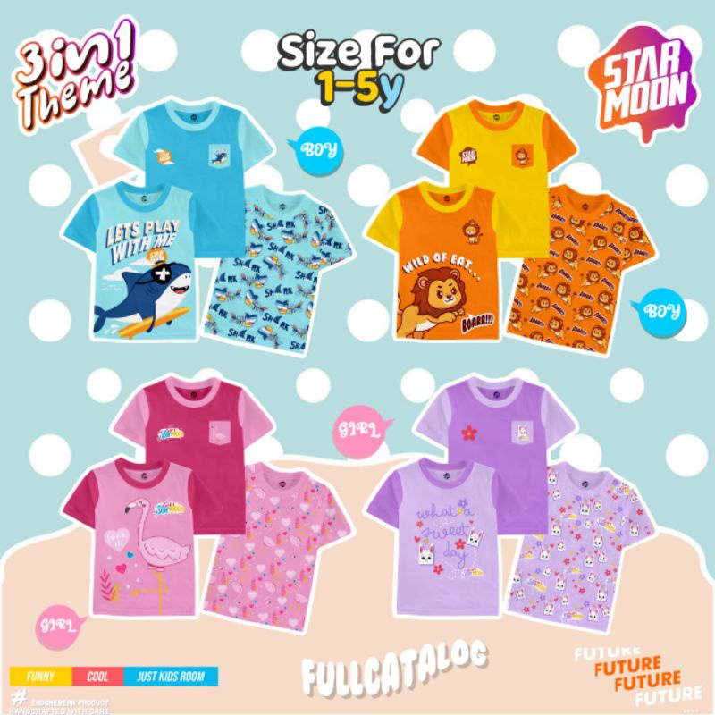 Kaos Anak Baby 3 in 1 Boy and Girl 1_5 (Dapat 3 Pcs)