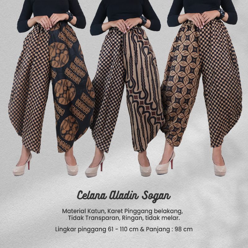 Celana Aladin Panjang Motif Batik Sogan - Naira Batik