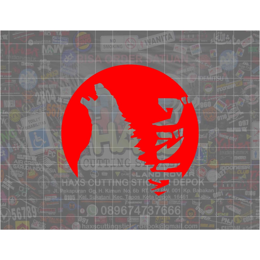 Cutting Sticker Logo Godzilla V.1 Ukuran 8 Cm Untuk Mobil Motor