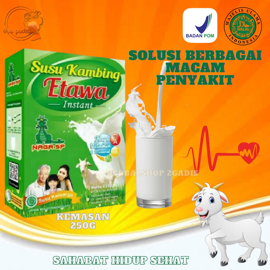 

Susu kambing etawa minuman kesehatan kualitas premium NAGA SP varian rasa original 250g