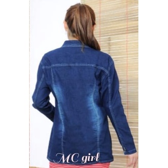 MC girl - Jaket Jeans Ibu / Jaket Jeans Panjang / Jaket Lepis Kancing