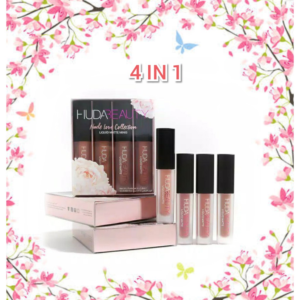 Lipstick matte 4in1 huda beauty lipstick isi 4 lipstik matte