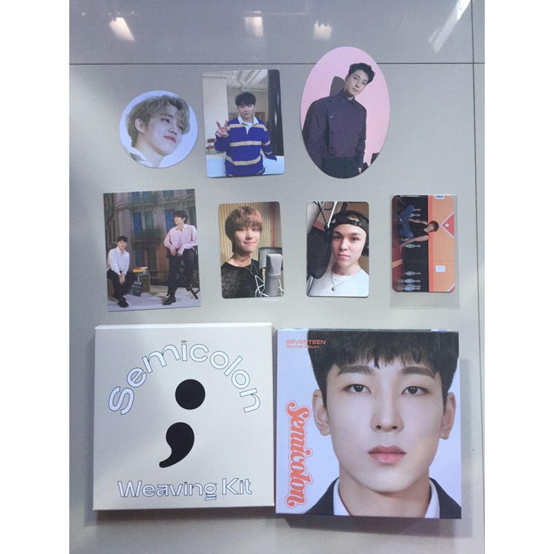READY SEVENTEEN ALBUM SEMICOLON PHOTOCARD PC THE8 MECIMA VERNON WONWOO WOOZI SCOUPS MURAH INCLUSION