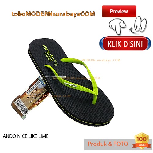 ANDO NICE LIKE LIME sandal wanita jepit casual