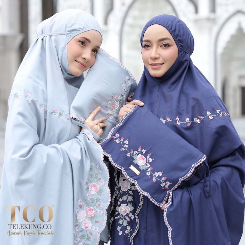 Mukena Dewasa Rossa Bella Siti Khadijah bordir Katun Tas Cantik