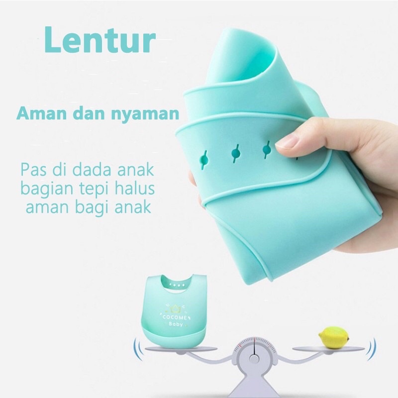 Celemek Makan Bayi BABY BIB SLABER Karet Anak Baby Burb Apron Silicon Bibs