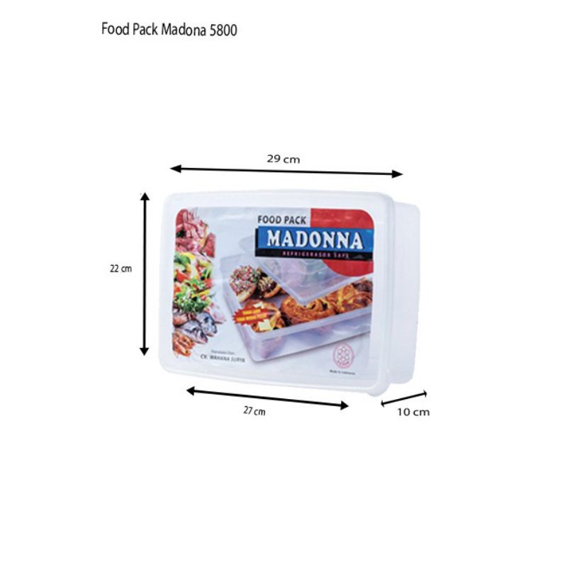 5800 ML Madonna Madona Toples Food Pack Container Murah Tople Donat Jajan Kue Gorengan