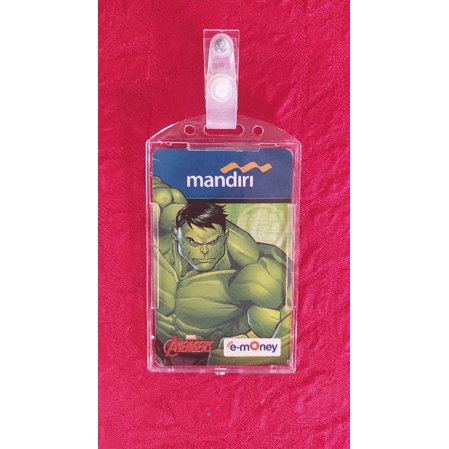 

Tempat nametag id card holder acrylic plus penjepit jepit bening transparant