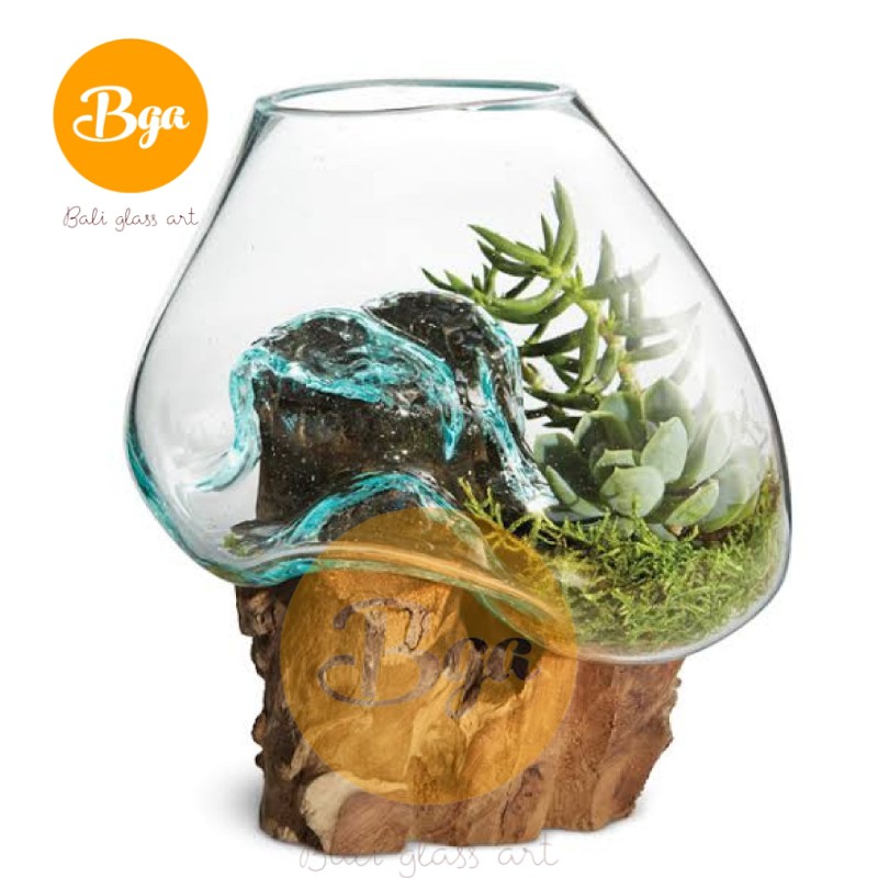 kaca tiup vas bunga kaca aquascape aquarium akar ikan cupang tank kacavas bunga guci kaca