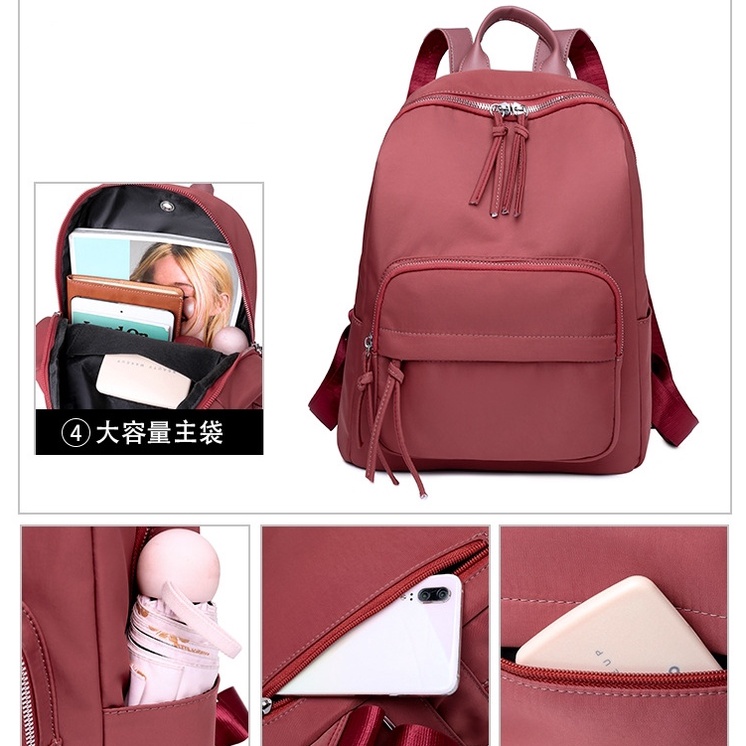 TAS RANSEL KOREA WANITA ANTI AIR BACKPACK MERAH TURNEY TA521M2 IMPORT CEWEK GENDONG PUNGGUNG SEKOLAH KULIAH KERJA BATAM PREMIUM KEKINIAN REMAJA