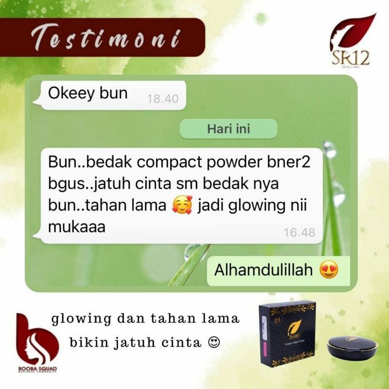 Bedak Padat SR12 Daily Cover Natural Sheerpink Beige - Compact Powder Bedak Glowing Tahan Air dan Keringat