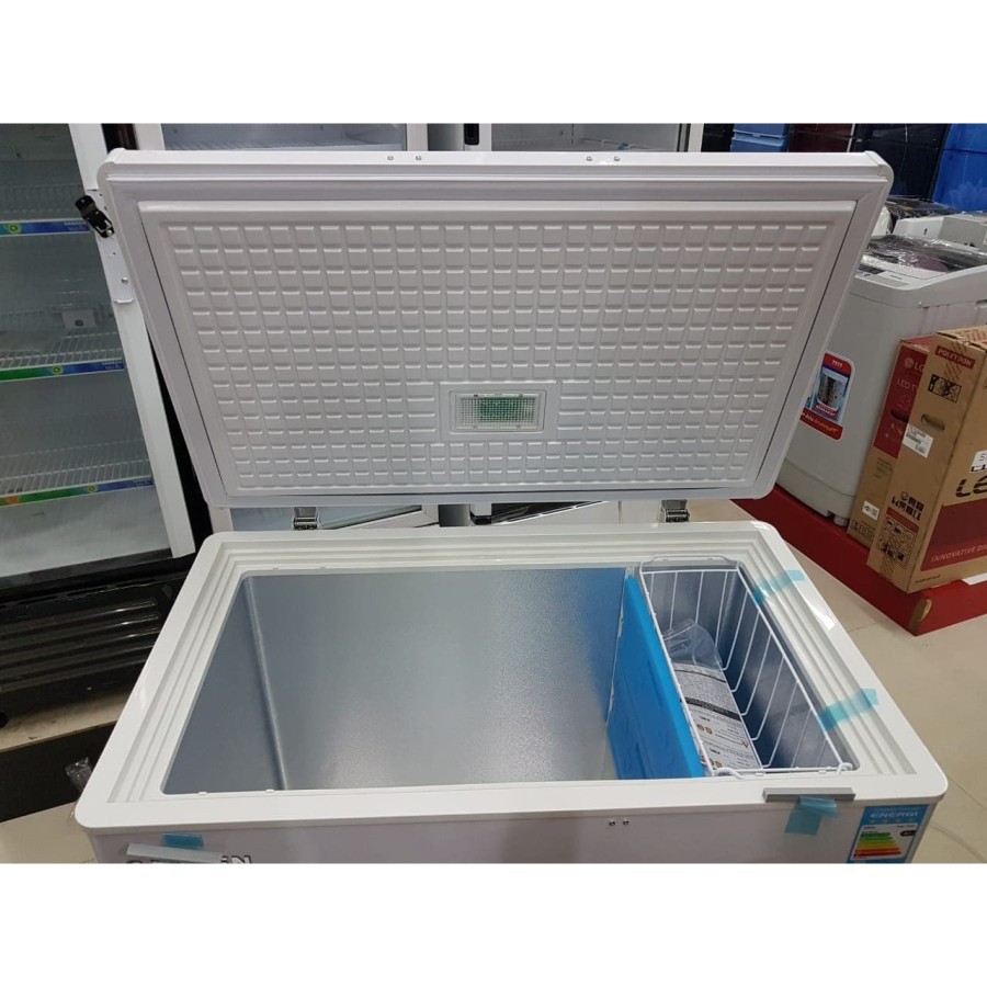 SANKEN SRF 320 WH CHEST FREEZER BOX SRF32OWH LEMARI PEMBEKU 300 LITER