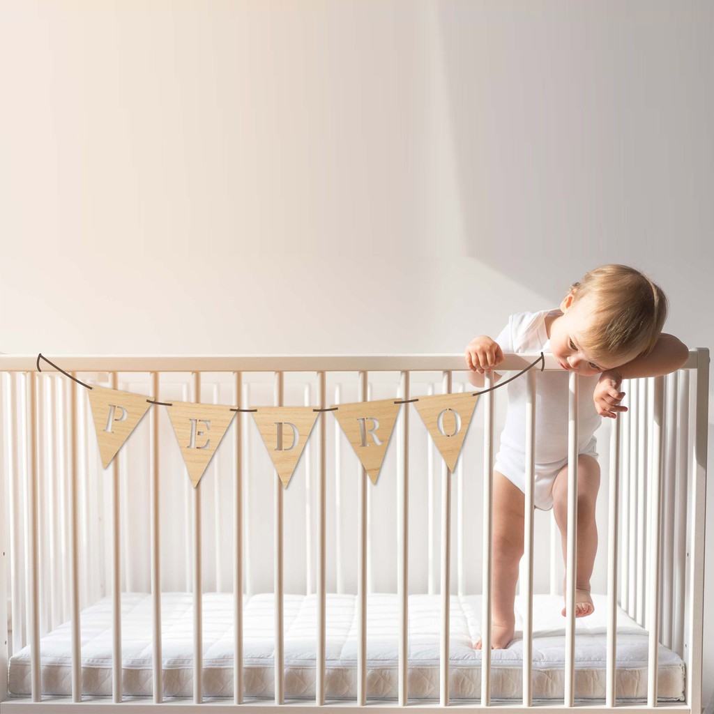 ALPHABET GARLAND  |   Dekorasi Kamar Nama Anak Kayu Wooden Bunting Custom