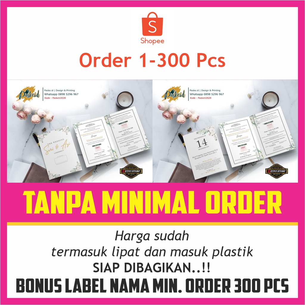 CETAK UNDANGAN PERNIKAHAN TERBARU MINIMALIS/ UNDANGAN NIKAH/ UNDANGAN KHITAN/ UNDANGAN FOTO PREWEDDI