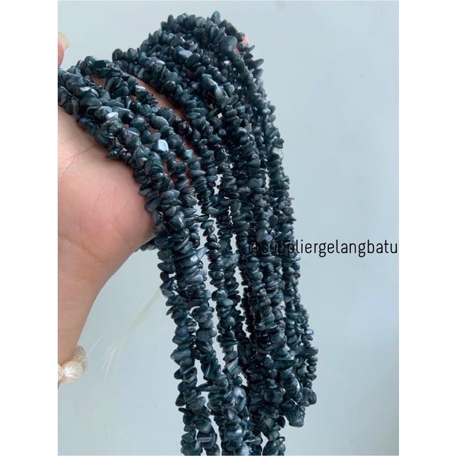 kerikil kerang DARK BLUE DONGKER 1cm bahan gelang kalung ekslusif 80cm