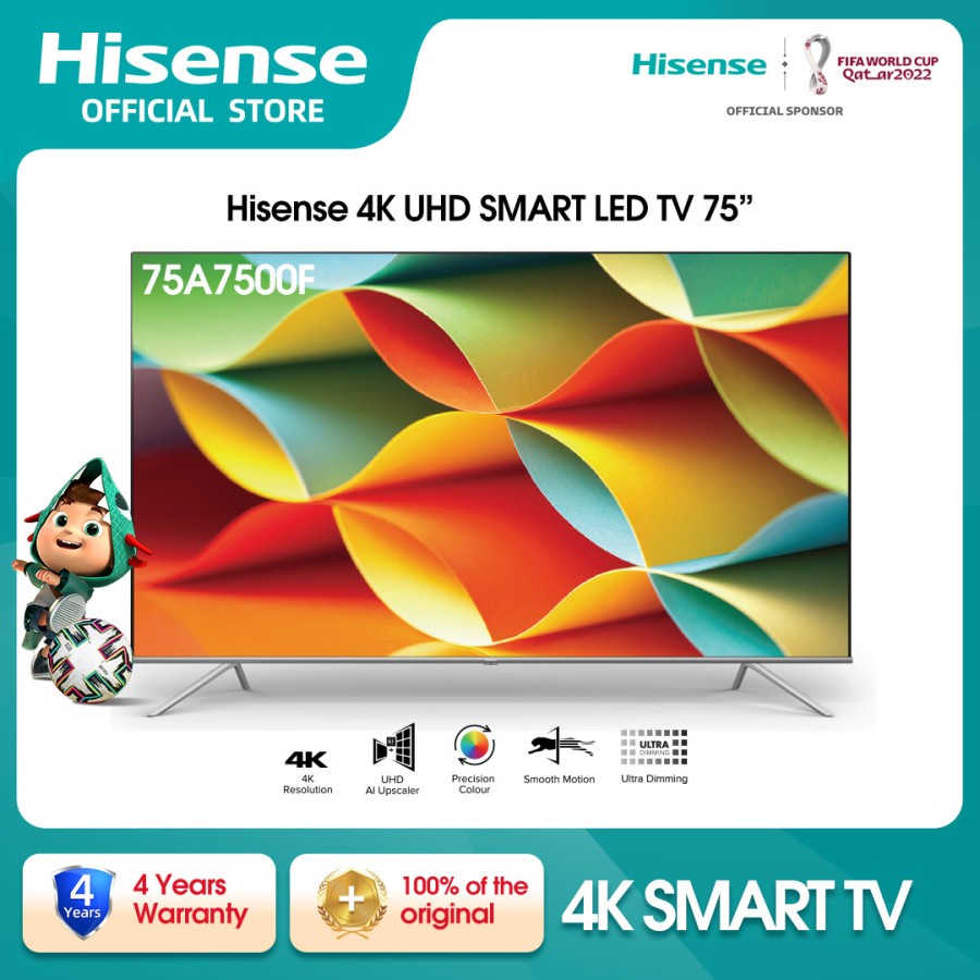 Hisense 75 inch Premium Smart TV - Smooth Motion Dolby Vision 75A7500F
