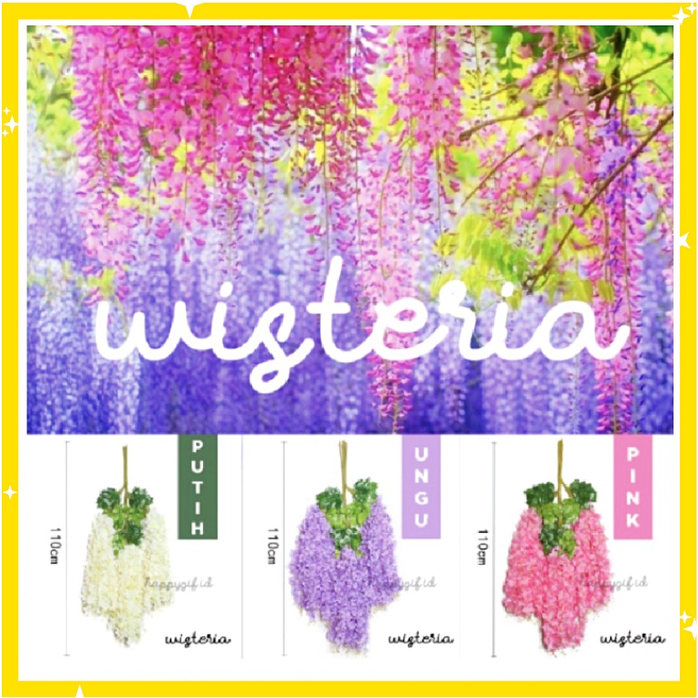 Bunga Hias WISTERIA Flower Artifisial Dekor Wedding Acara indoor outdoor