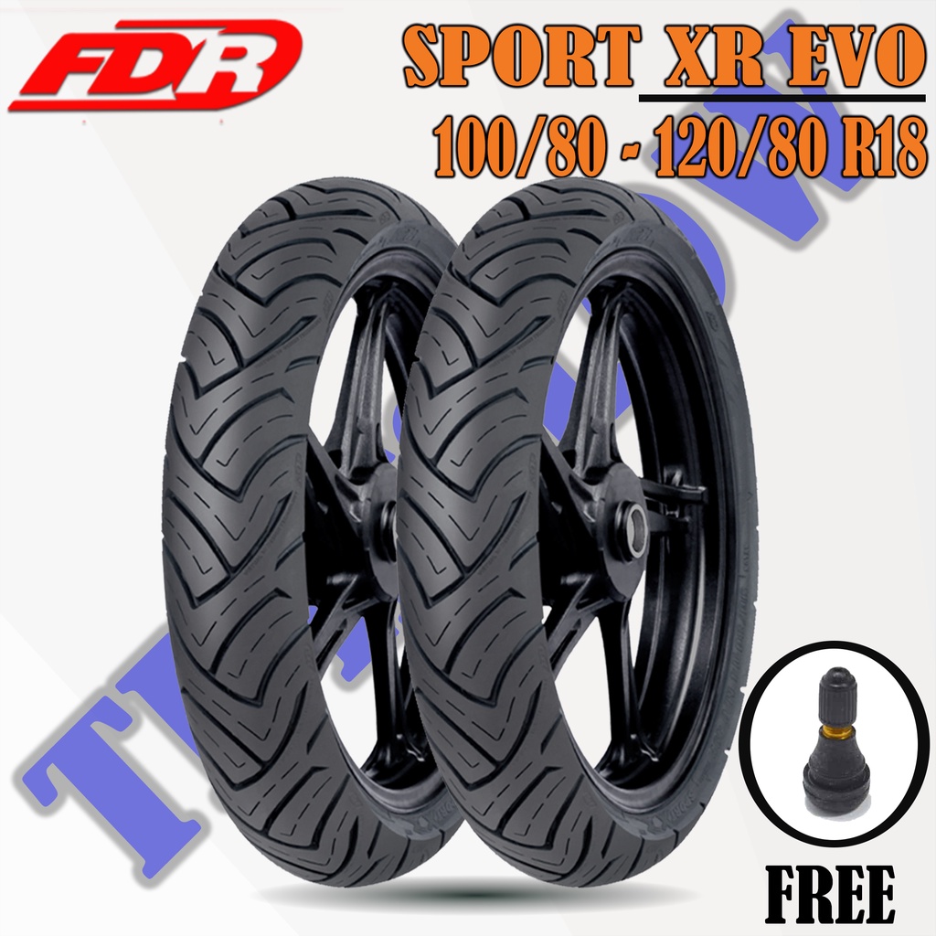 Sepasang Ban Motor MOGE (Motor Batangan)  FDR SPORT XR EVO 100/80 - 120/80 Ring 18 Tubeless
