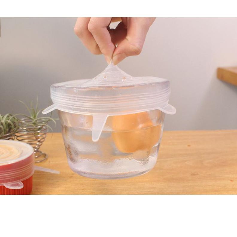 ABK Silikon Karet Penutup Makanan/ Penutup Panci/ Penutup Silicon Set/ Karet Tutup Rantang Buah Maka