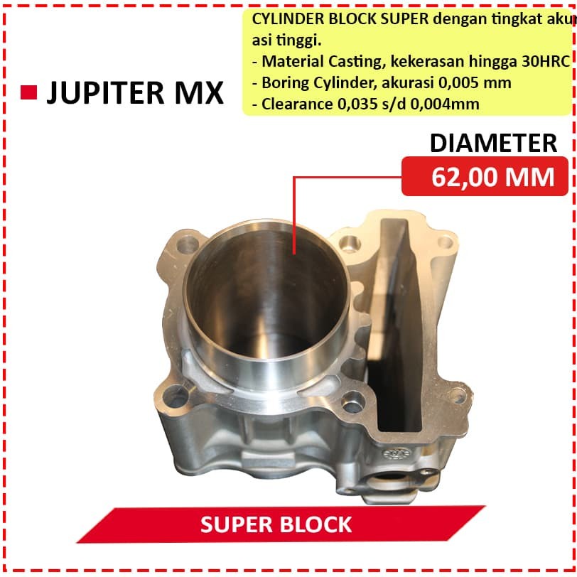 Blok Cast Iron BRT JUPITER MX Diameter 62 mm