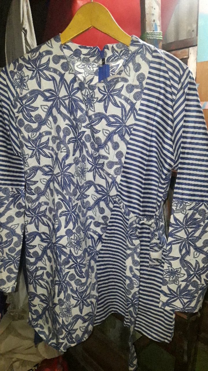 Tey-17 Batik Wanita Asj Sa Hrb026 Kenongo Kemeja Tosca Pendek