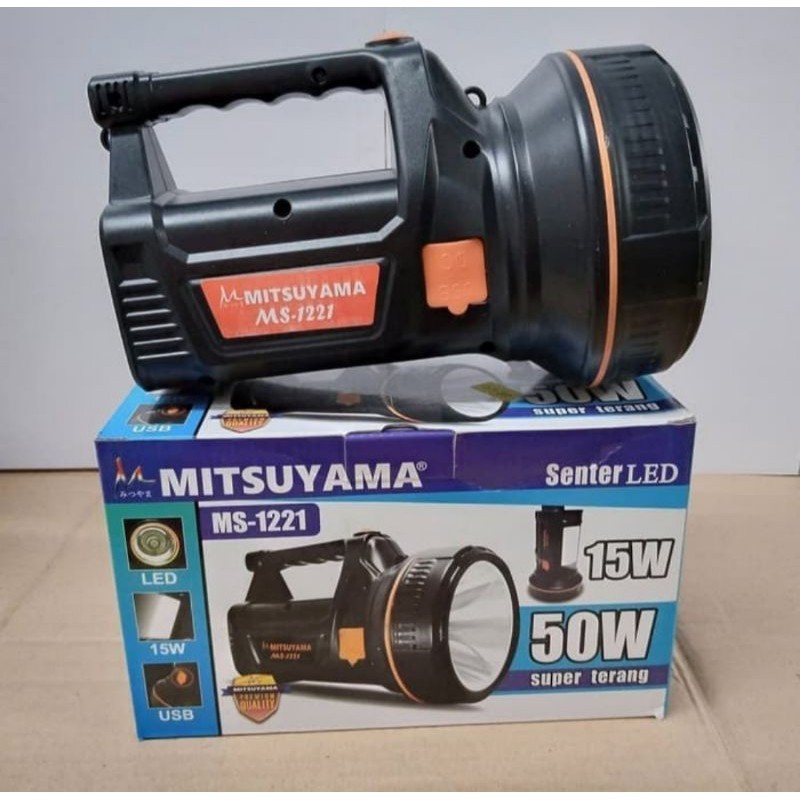 Senter Tangan Mitsuyama 50w Led + Lampu Emergency Ms 1221 *COD*