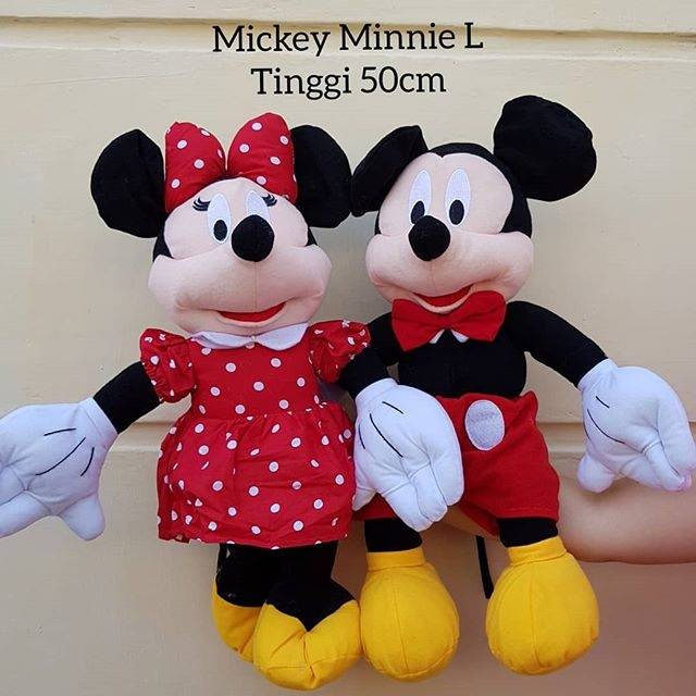 BONEKA MICKEY DAN MINNIE MOUSE COUPLE L 50 CM