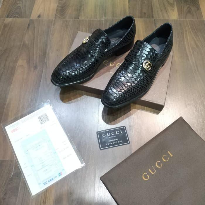 00610NINA sepatu  gucci pria  pentofel mirror Hitam 39 