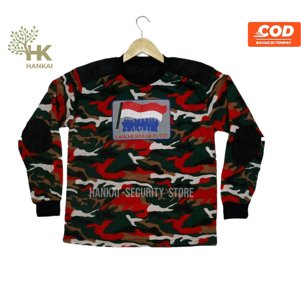 Kaos Pria  Lmp Tangan panjang deker busa lmp- laskar merah putih - kaos Tangan panjang lmp
