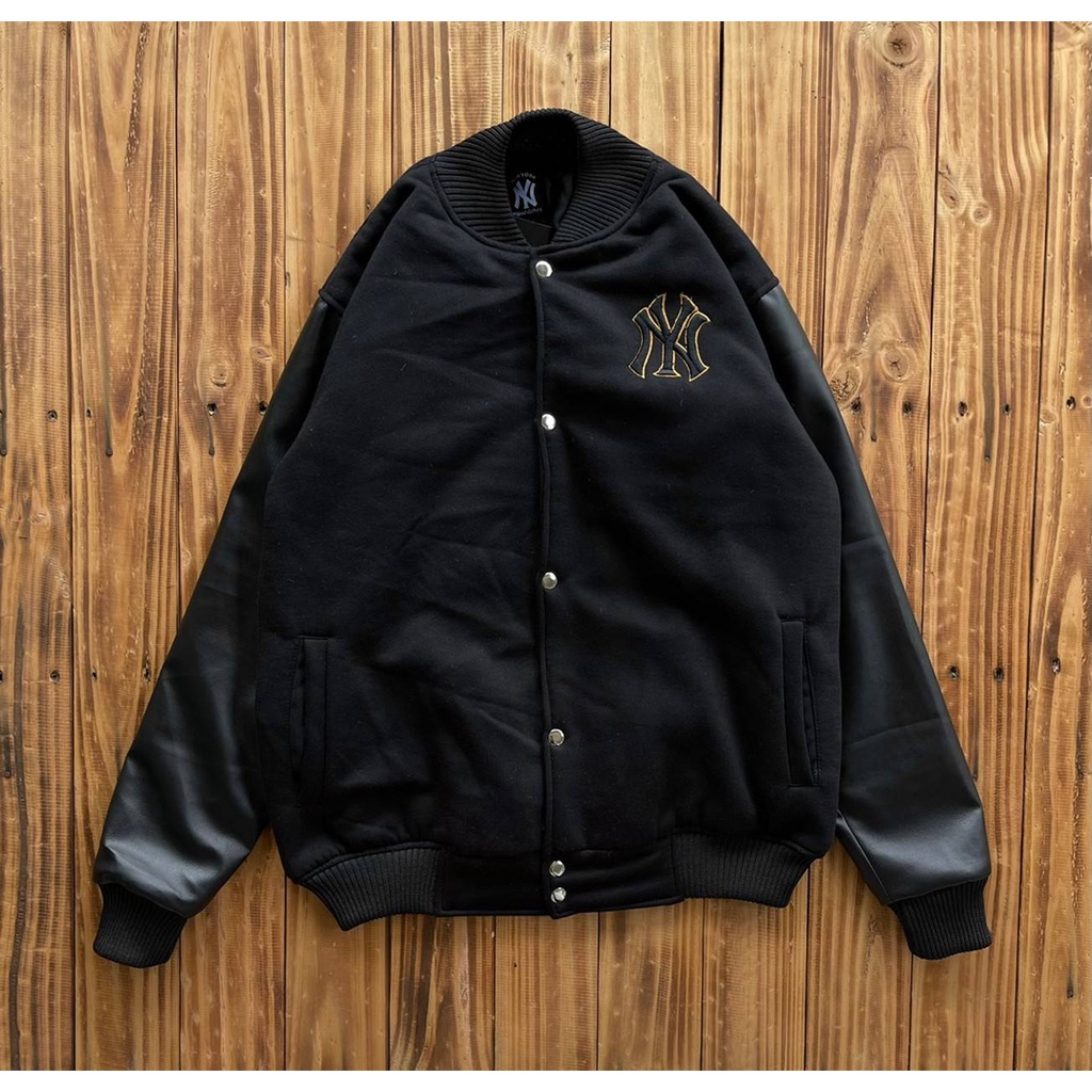 JAKET BASEBALL NEW YORK YANKEES MLB FULL TAG & LABEL | JAKET VARSITY MLB LOGO BORDIR NY BIG GOLD AUT