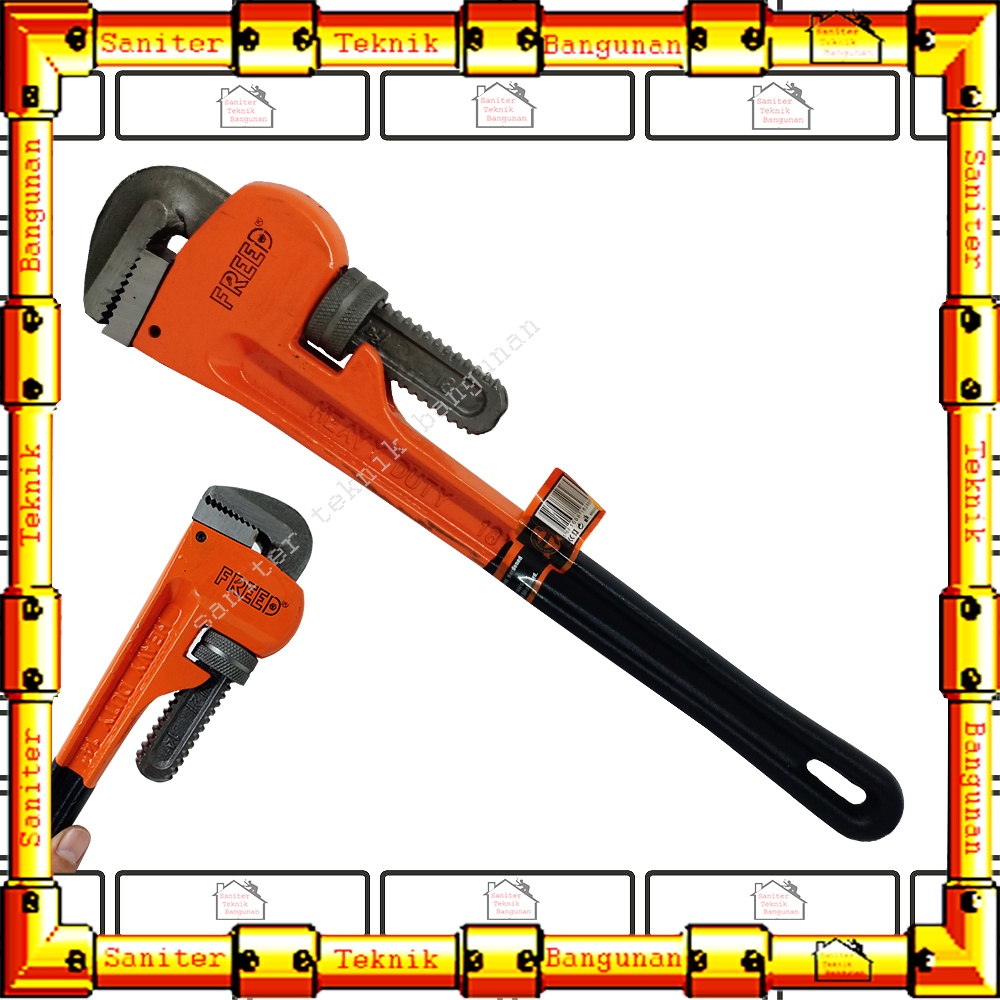 Kunci Pipa Gagang Lapis Karet Ukuran 18&quot; Inch Heavy Duty Pipe Wrench Freed