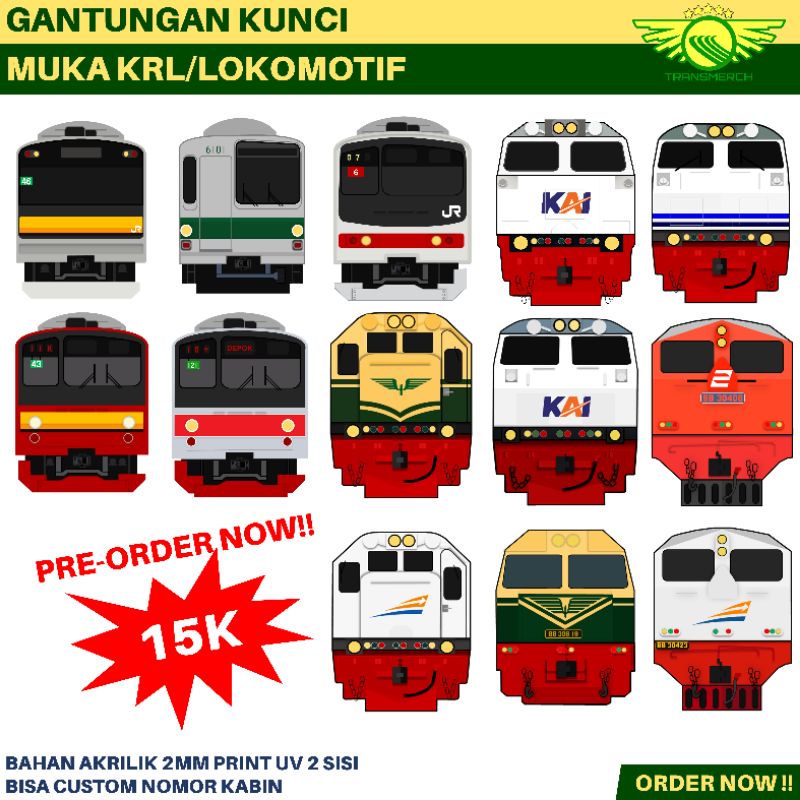 [PREORDER] Gantungan Kunci Muka KRL/LOKOMOTIF