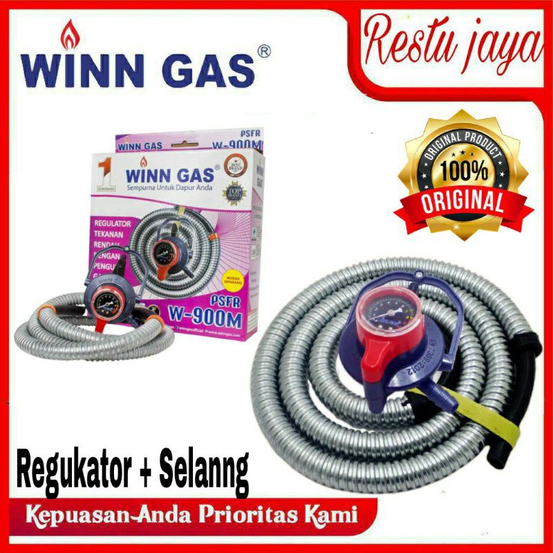 REGULATOR PAKET SELANG WIN GAS 900 METER DOBEL LOCK