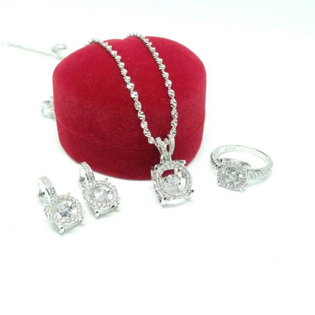 perhiasan set wanita full permata swarovski