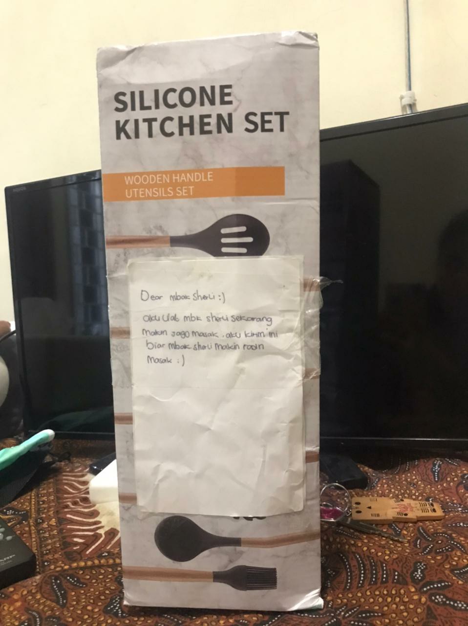 Glanyomi Set Spatula Sutil Alat Masak Dapur Cooking Tools Kitchen Utensils Silicon 9 Pcs - Blue