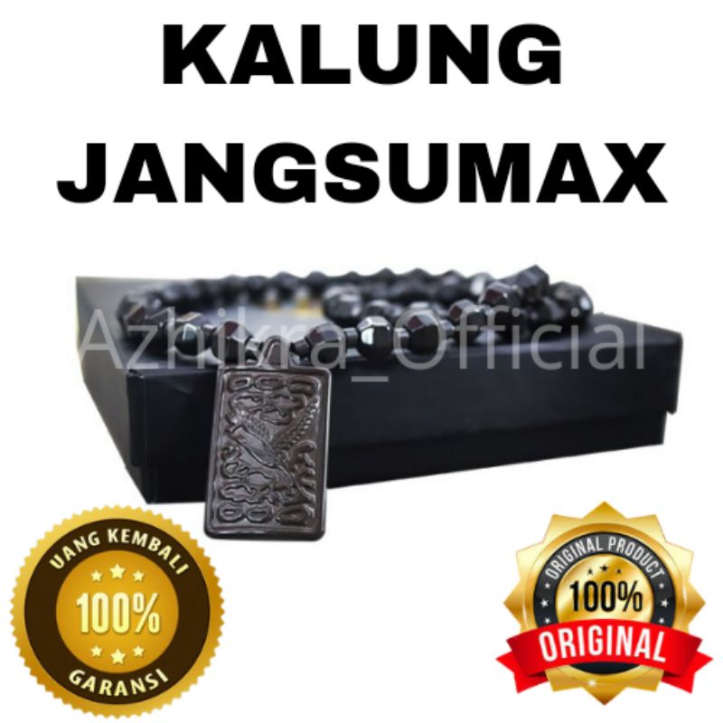 Kalung Kesehatan Azhikra jangsumax Terapi Batu Gwi Sa Mun Sok Black Jade Original