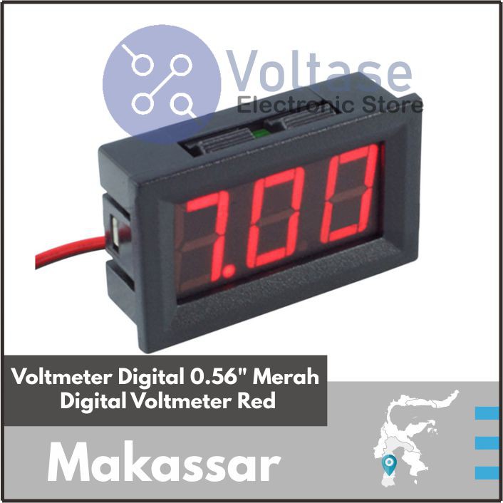 Voltmeter Digital 0.56" Merah Digital Voltmeter Red