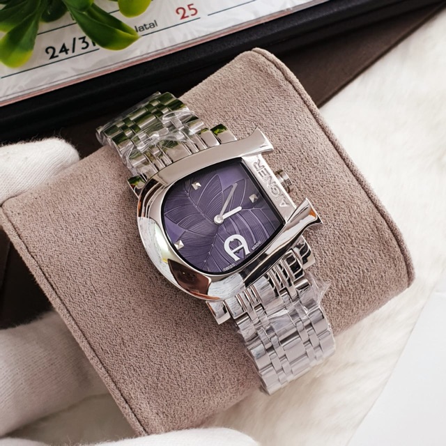 Jam tangan wanita aigner silver stainless steel original