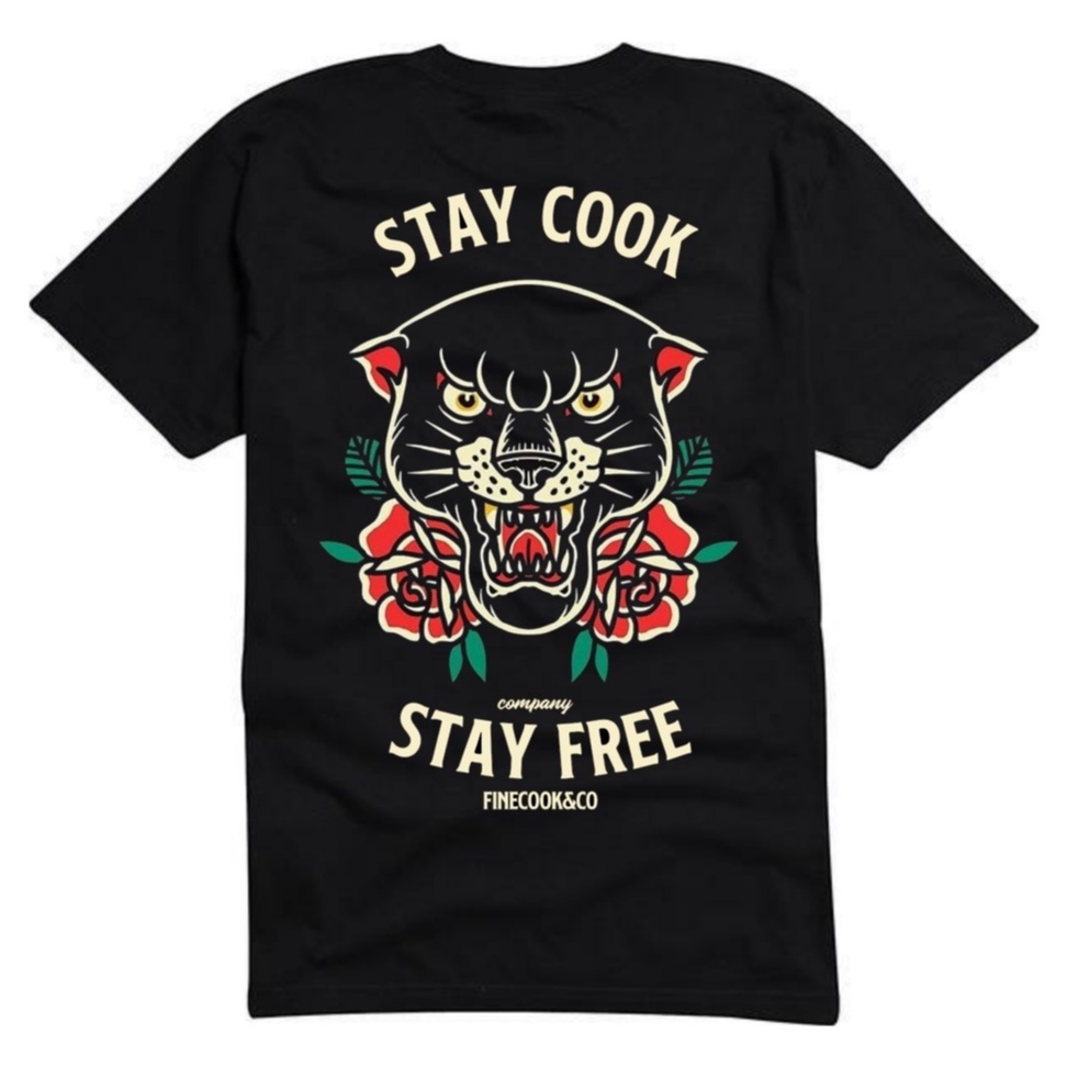 FINECOOKS T-SHIRT- KHALDROGO Kaos chef Pria Cotton Combed lengan pendek sablon Discharge