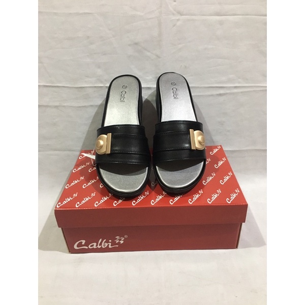 Sandal wedges wanita CALBI ORIGINAL RZ 1789 HITAM